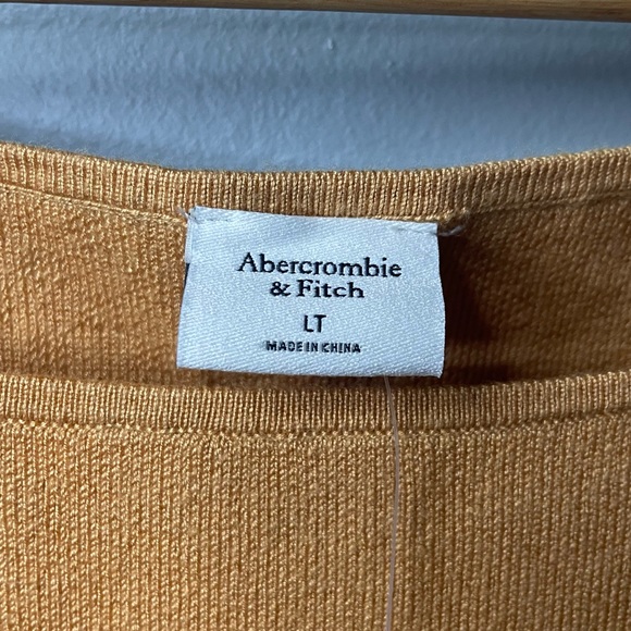 BNWT Abercrombie Yellow Jacquard Knit Sweater Mini Dress Large Tall - Picture 8 of 8